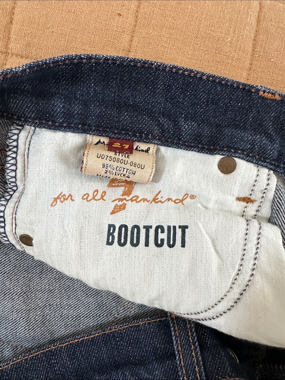 For 7 For All Mankind - Women's Dark Blue Bootcut Denim Jeans - Picture 3 of 6